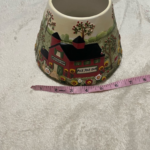 Yankee Country Ceramic candle shade  apple orchard/  farmhouse sign - Picture 9 of 10